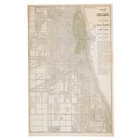 [Chicago Fire]. A group of 8 maps of Chicago, most showing the burnt district, comprising: