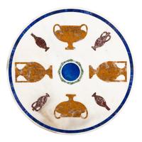 A Pair of Italian Pietra Dura Marble, Diaspore and Lapis-Lazuli Table Tops