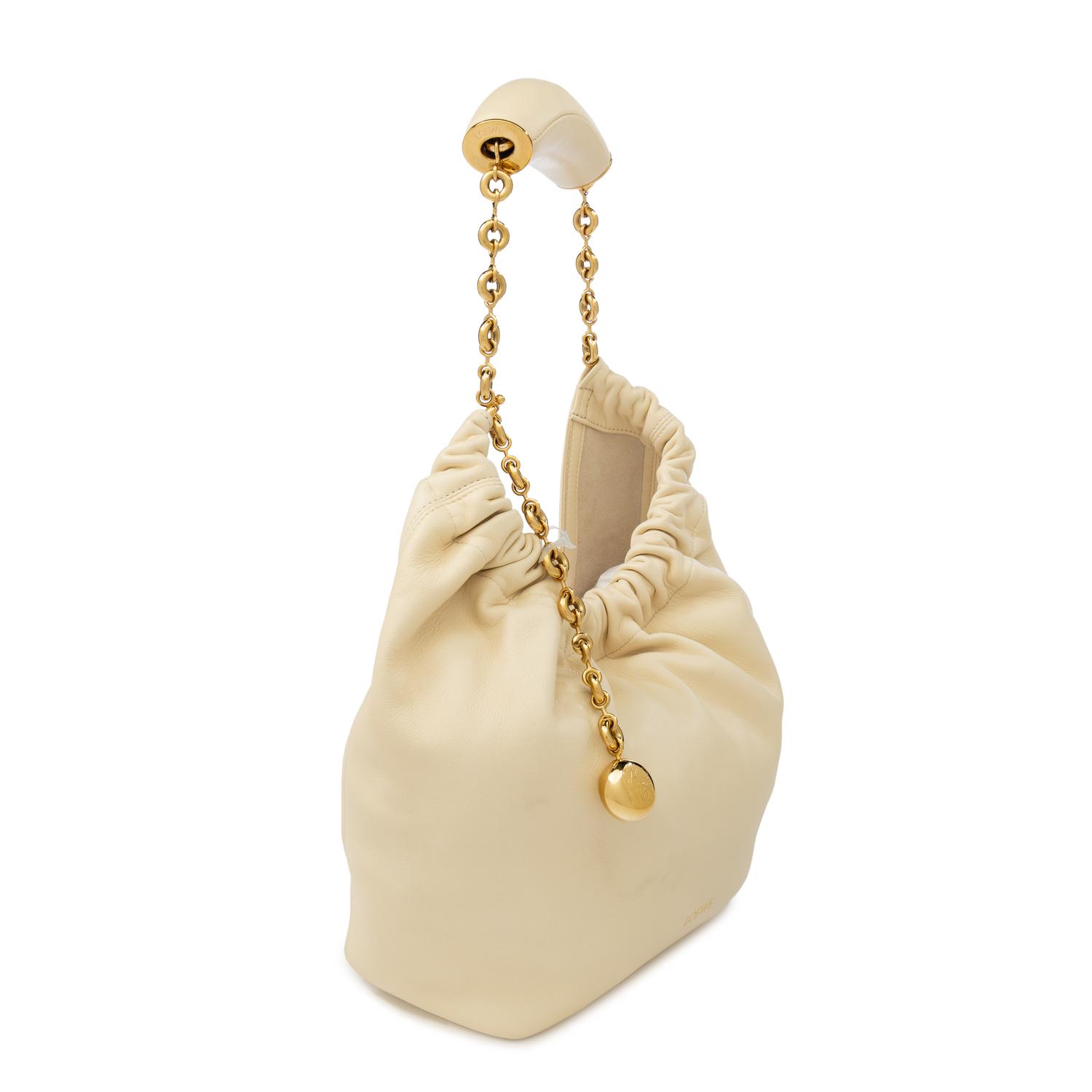 LOEWE, SQUEEZE BAG IN CREAM LEATHER