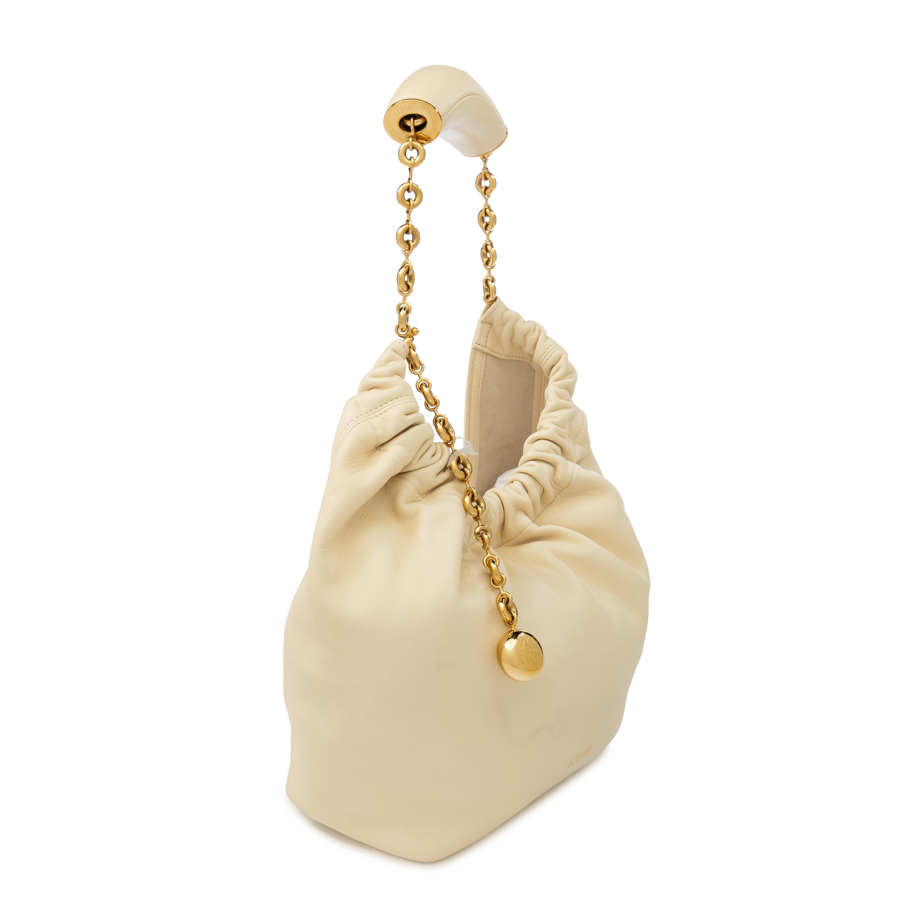 LOEWE, SQUEEZE BAG IN CREAM LEATHER
