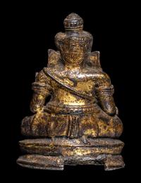 A Gilt Lacquered Bronze Figure of Ganesha, Probably Thai