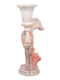 An Italian Alabaster Figural Lamp