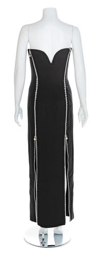 Atelier Versace Strapless Evening Dress with Beaded Trim, 1990s No size label
