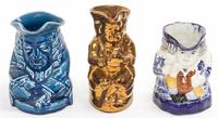 Three English Ceramic Pitchers Height 7 inches. — 20TH CENTURY