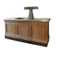 An Oak, Zinc and Copper Cafe Bar 78" W x 26" D x 57.5" H — France, Circa 1920