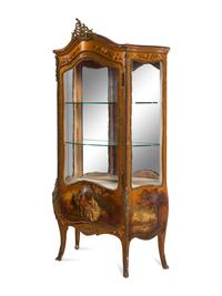 A Louis XV Style Gilt Bronze Mounted Vernis Martin Vitrine