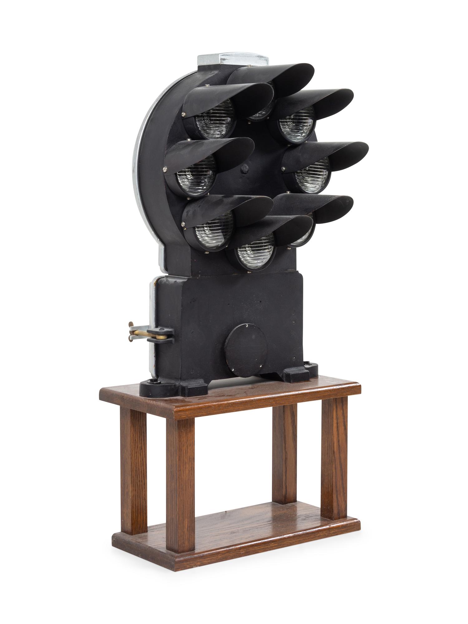 A Painted Metal Eight Light Railroad Signal Lamp