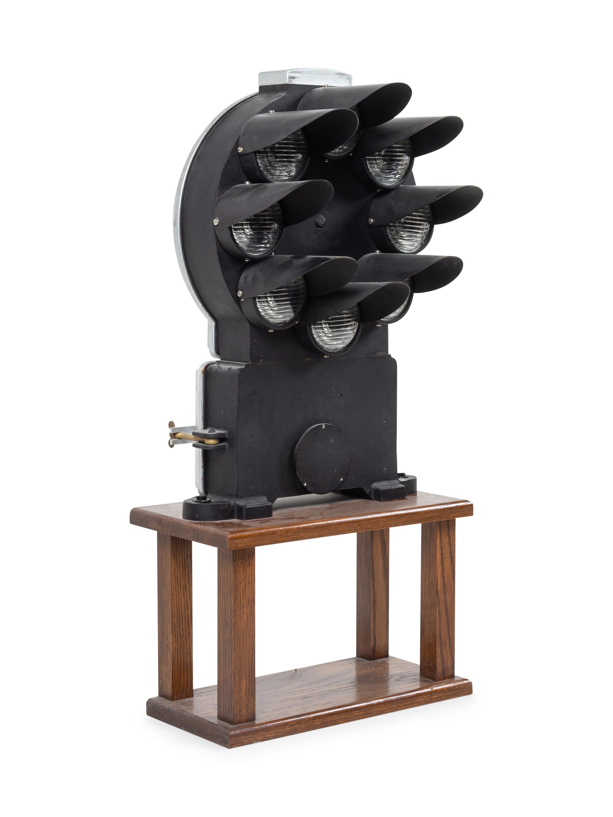 A Painted Metal Eight Light Railroad Signal Lamp