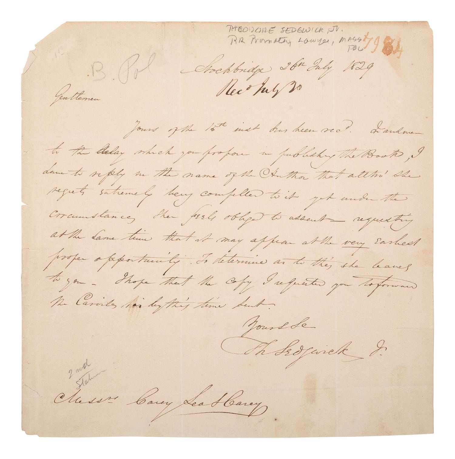 [ENSLAVEMENT & ABOLITION - AMISTAD]. A group of 5 ALsS from attorneys and others involved in the Amistad case, including Lewis TAPPAN, Roger BALDWIN, Henry GILPIN, and Theodore SEDGWICK.