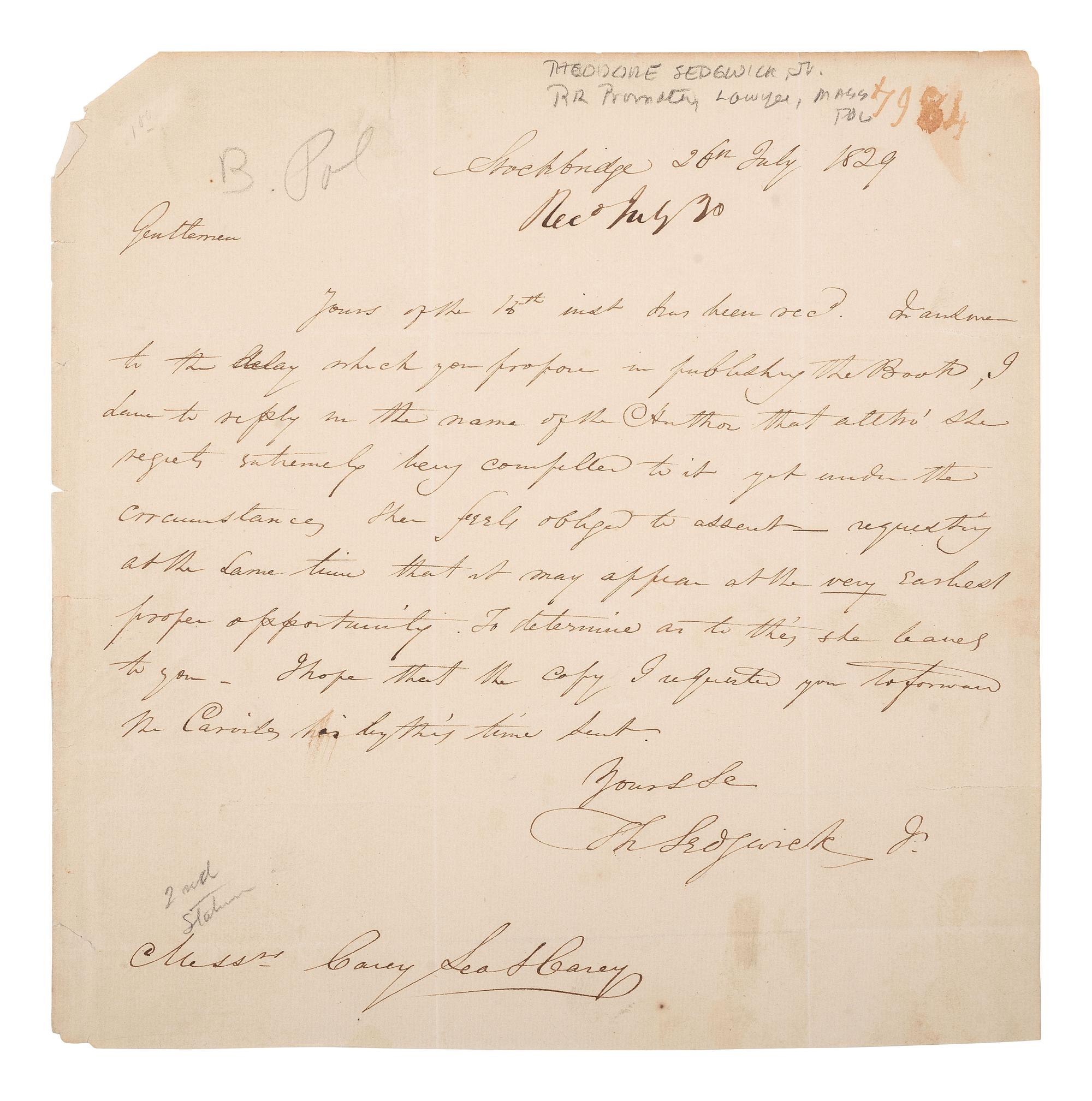 [ENSLAVEMENT & ABOLITION - AMISTAD]. A group of 5 ALsS from attorneys and others involved in the Amistad case, including Lewis TAPPAN, Roger BALDWIN, Henry GILPIN, and Theodore SEDGWICK.