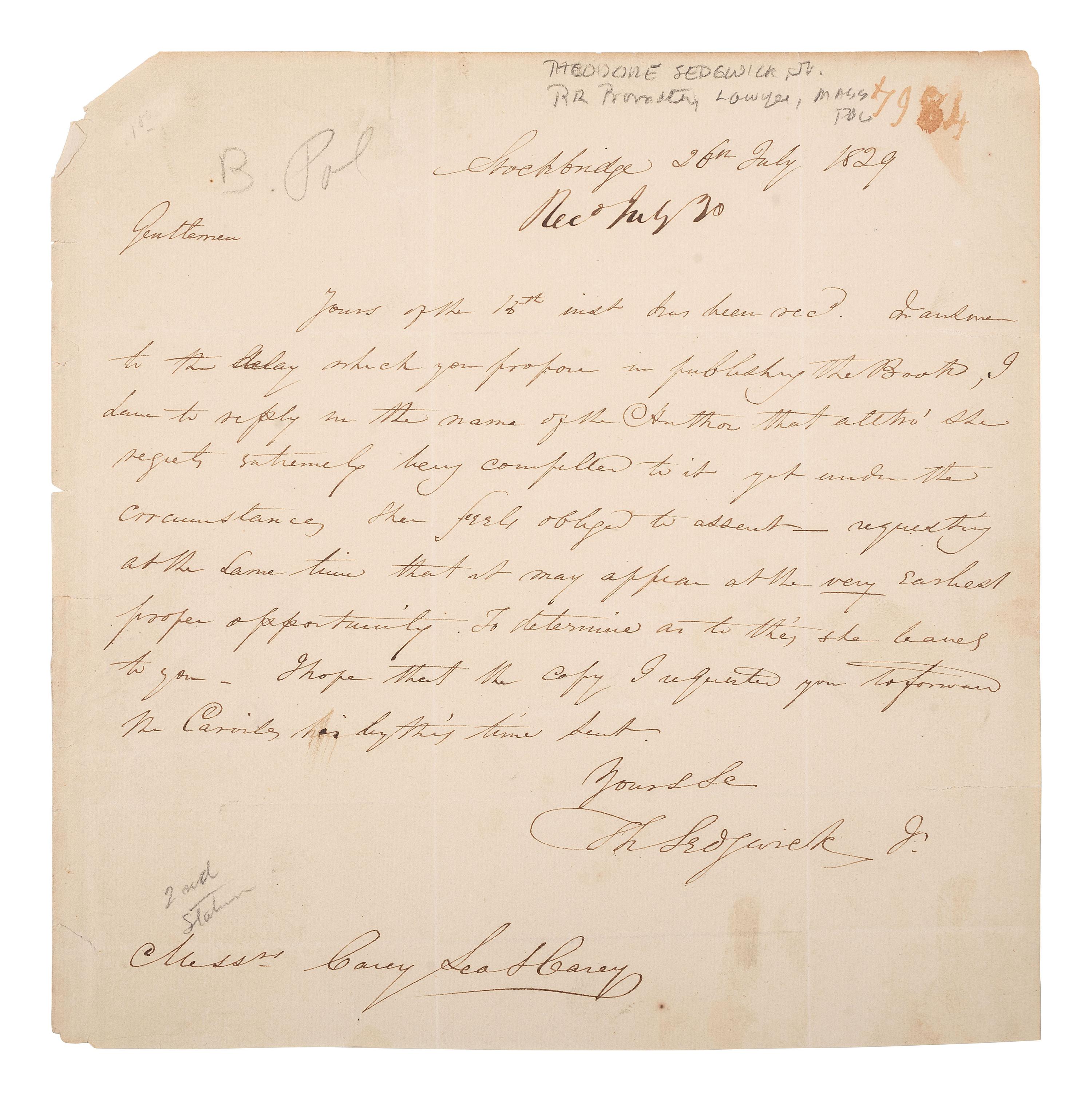 [ENSLAVEMENT & ABOLITION - AMISTAD]. A group of 5 ALsS from attorneys and others involved in the Amistad case, including Lewis TAPPAN, Roger BALDWIN, Henry GILPIN, and Theodore SEDGWICK.