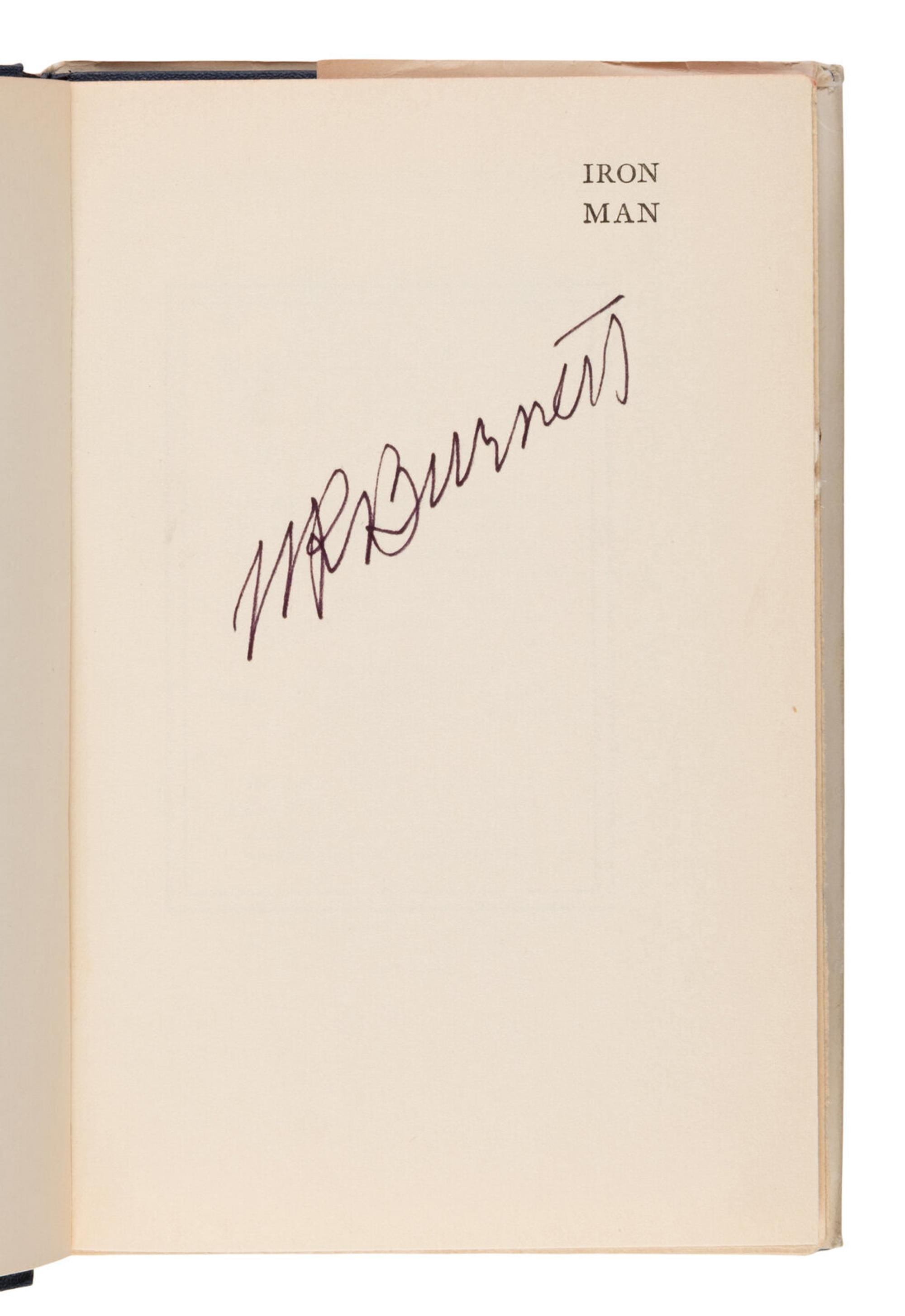 Burnett, W. R. (1899-1982). Iron Man . New York: Lincoln Mac Veagh/The Dial Press, 1930.