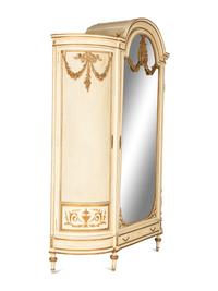 A Louis XVI Style Painted and Parcel Gilt Armoire — 20th Century