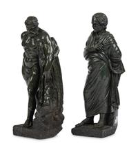 Two Italian Carved Marble Figures of Farnese Heracles and Aristides
