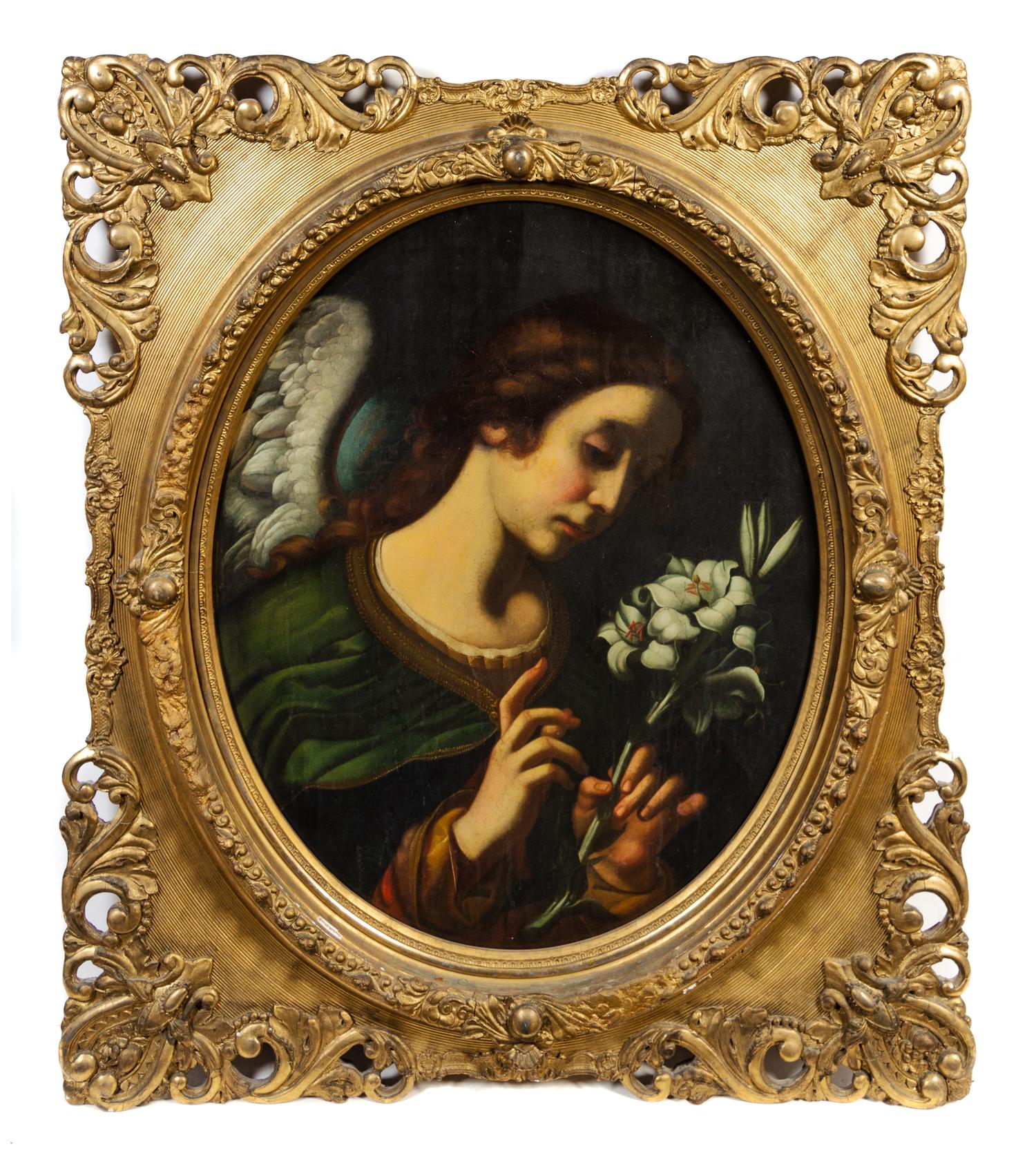Continental School, (19th Century), Angel with Lillies