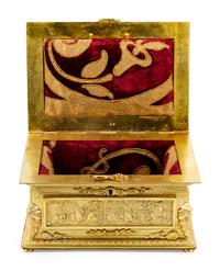 A French Gilt Bronze Jewelry Casket