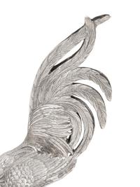 A Pair of Continental Silver Cockerels