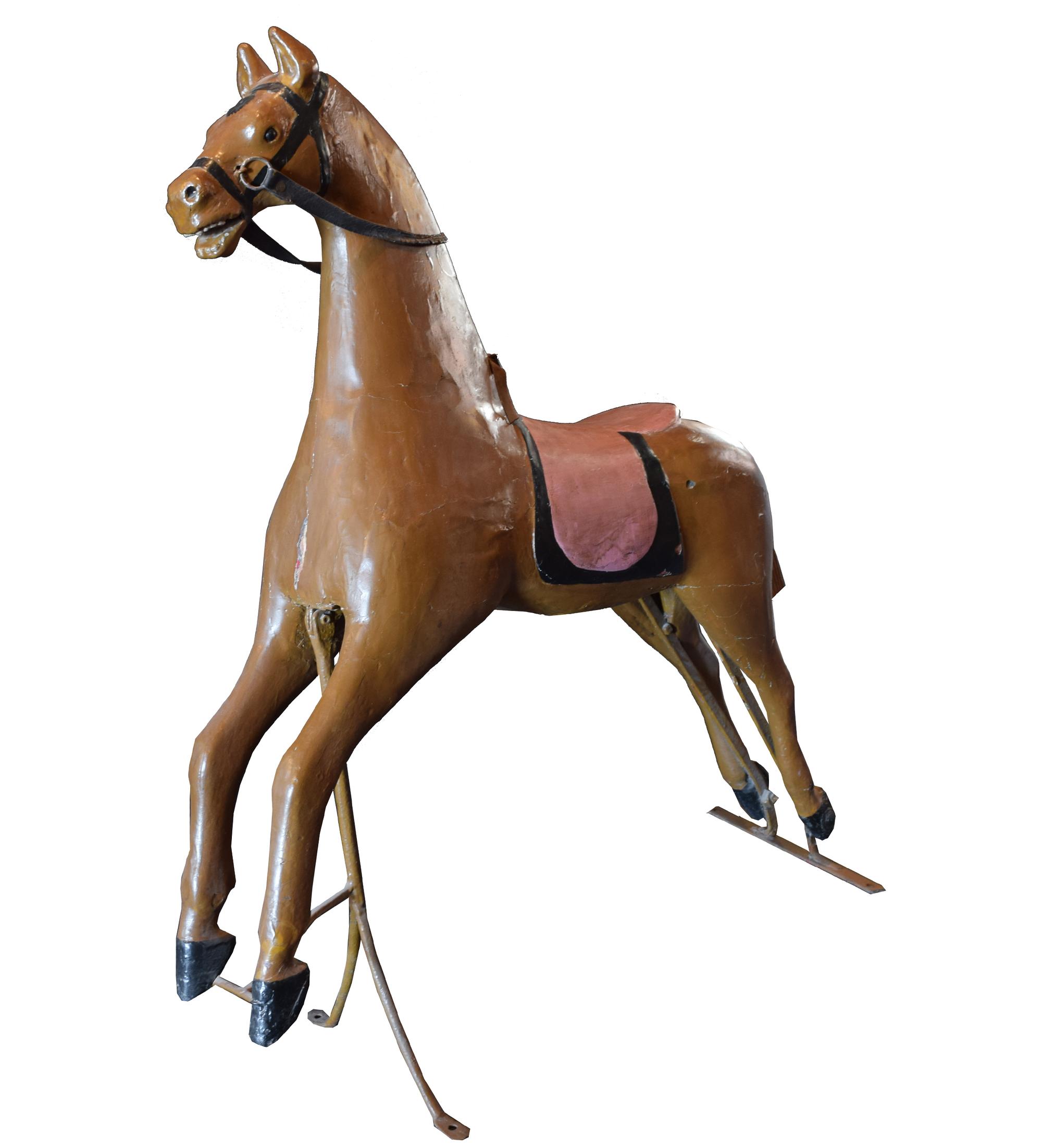 A Carved Wood Carousel Horse 46" W x 16" D x 54.5" H — Argentina, Early 20th Century