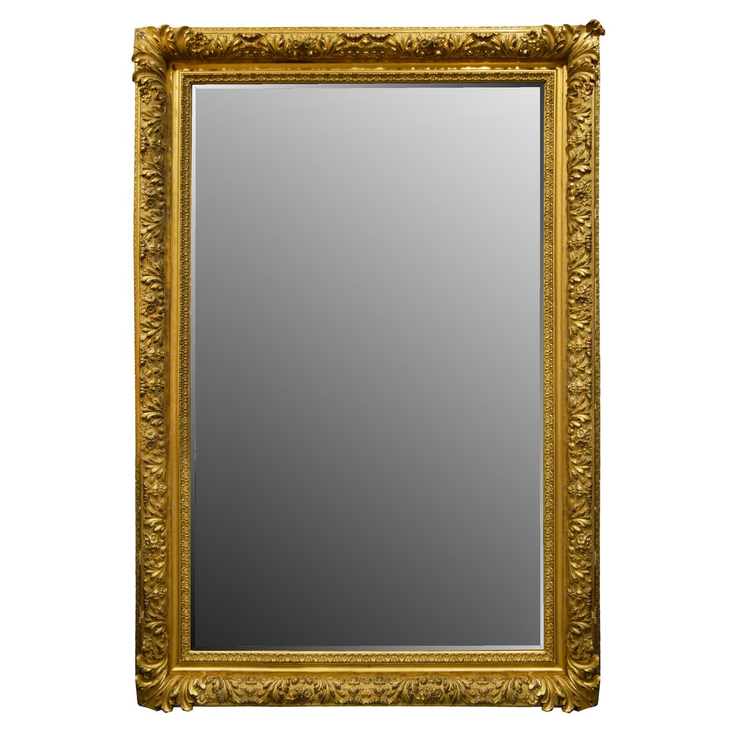 A Large Giltwood Frame with Mirror 61" W x 5" D x 89" H — United States, 19th Century