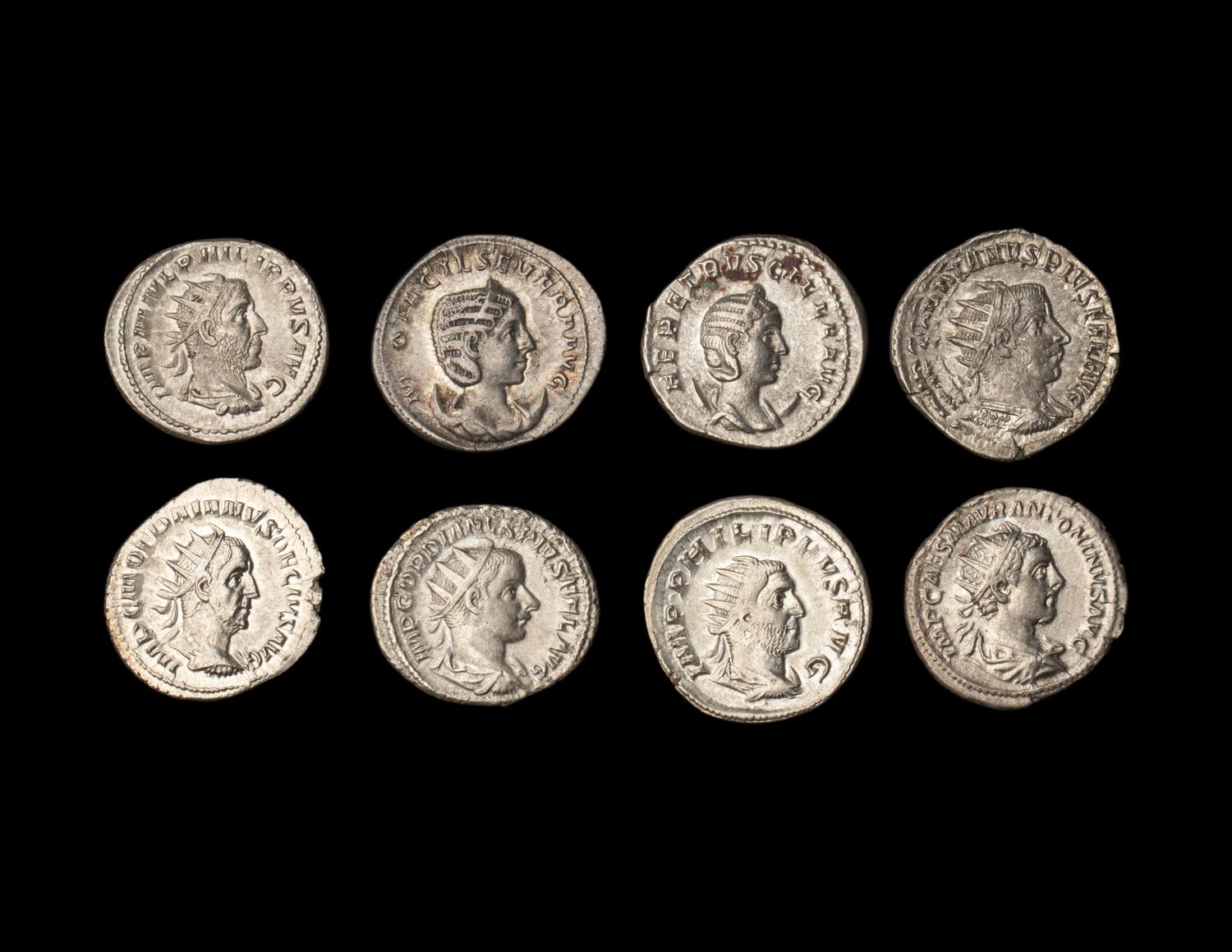 [ANCIENT] ROMAN EMPIRE. A Group of Eight Ar Antoninianus Coins