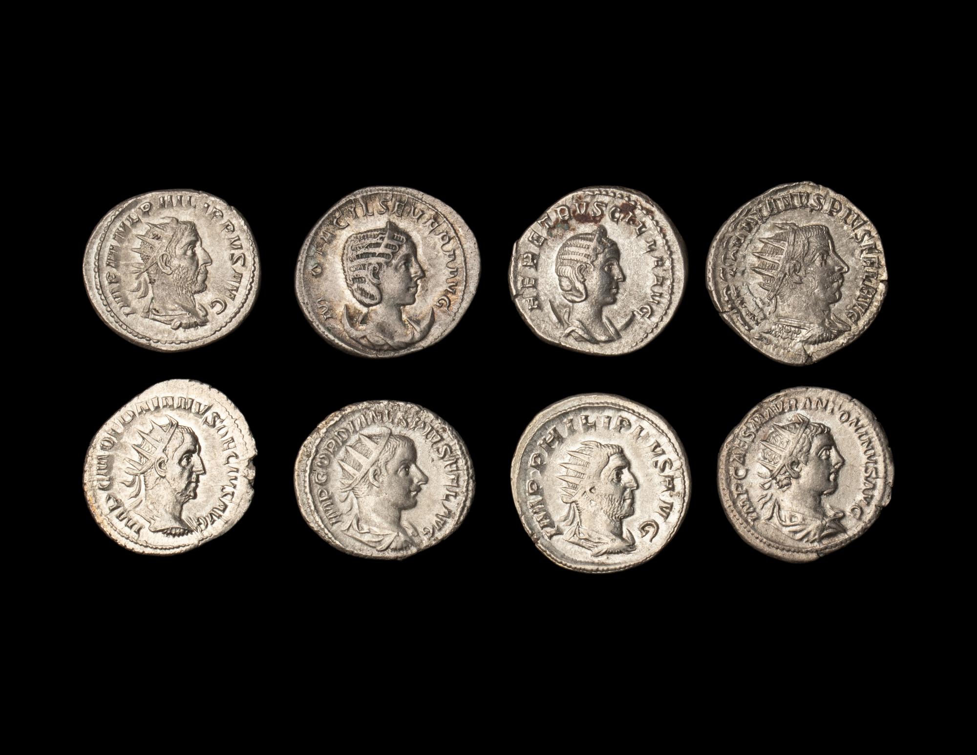 [ANCIENT] ROMAN EMPIRE. A Group of Eight Ar Antoninianus Coins