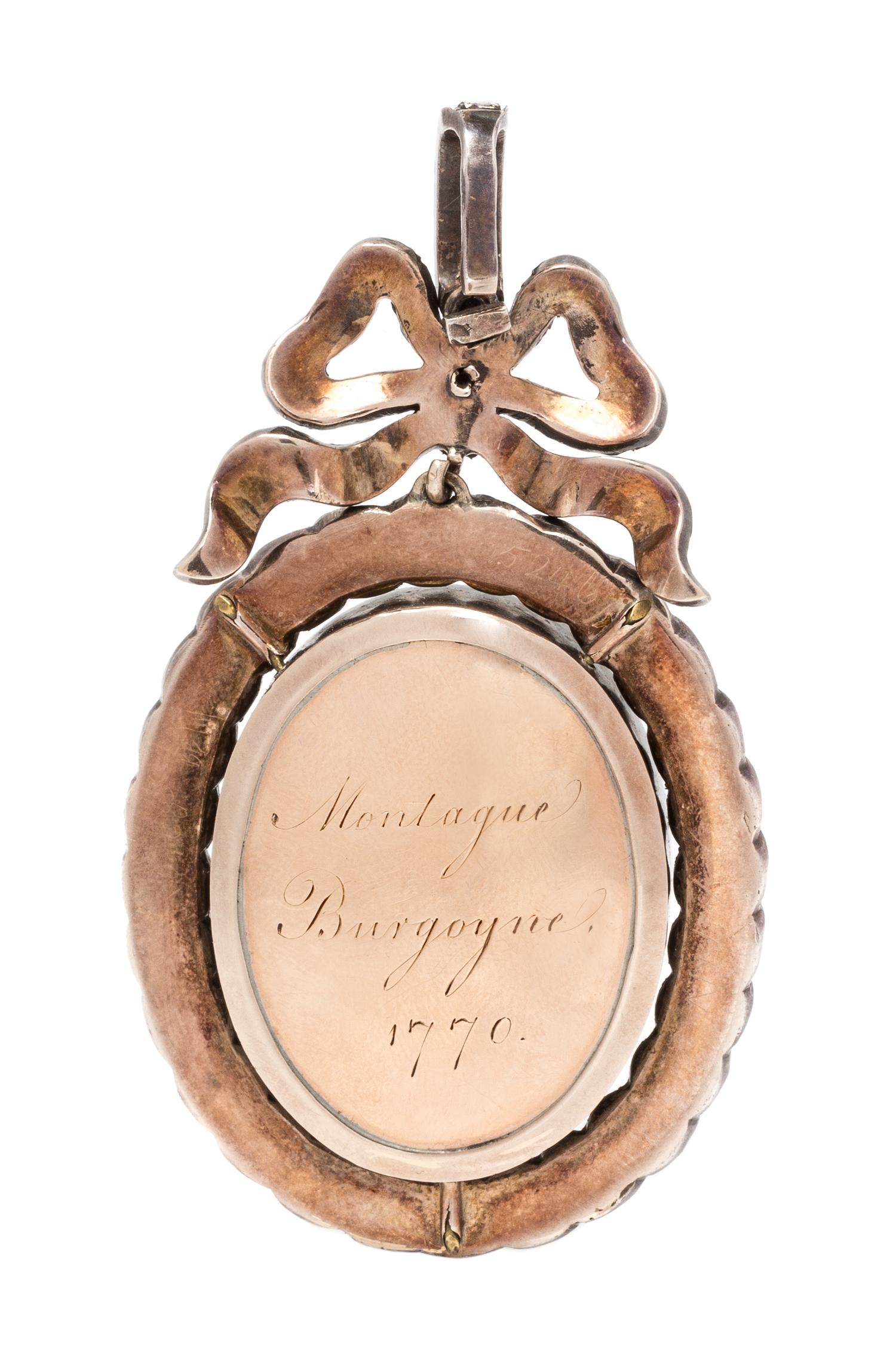 A Georgian Gold, Silver, Diamond and Portrait Miniature Pendant, Circa 1770, 28.50 dwts.