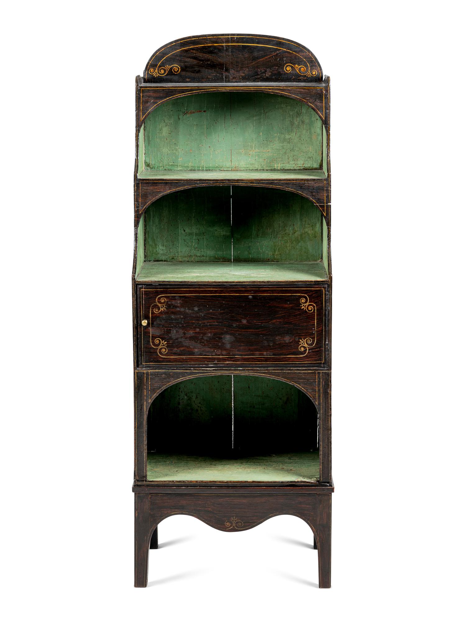A Late Regency Rosewood Grain-Painted Etagère