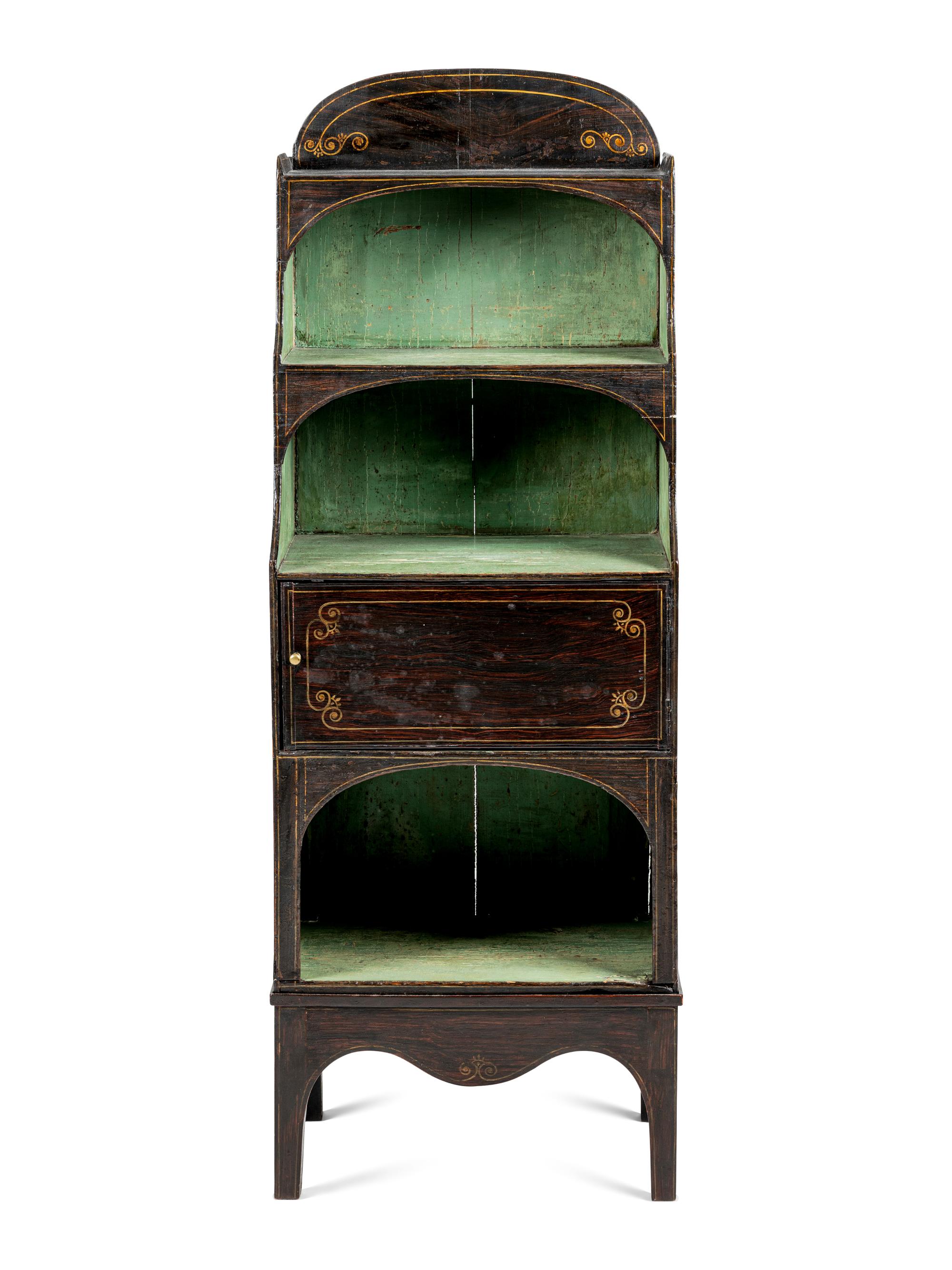 A Late Regency Rosewood Grain-Painted Etagère