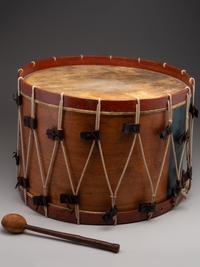 [CIVIL WAR]. Regulation US Infantry bass drum with beater. Manufactured by Horstmann Brothers Co., Philadelphia.