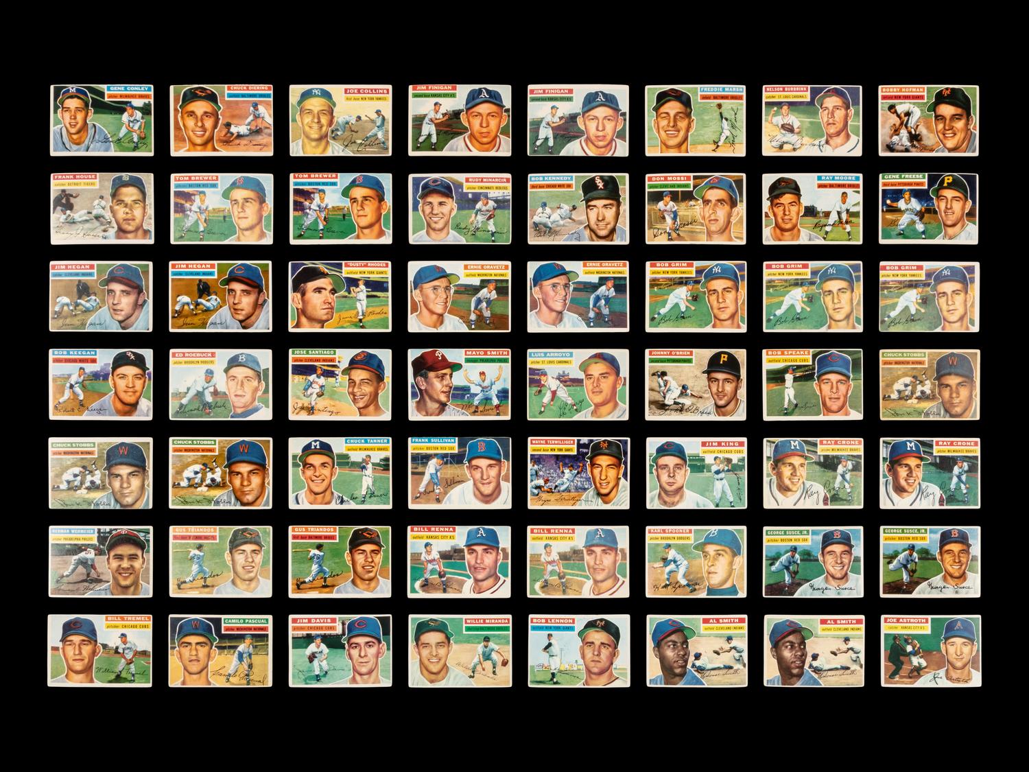 A Collection of 1954-56 Topps and Bowman Baseball Cards (166)