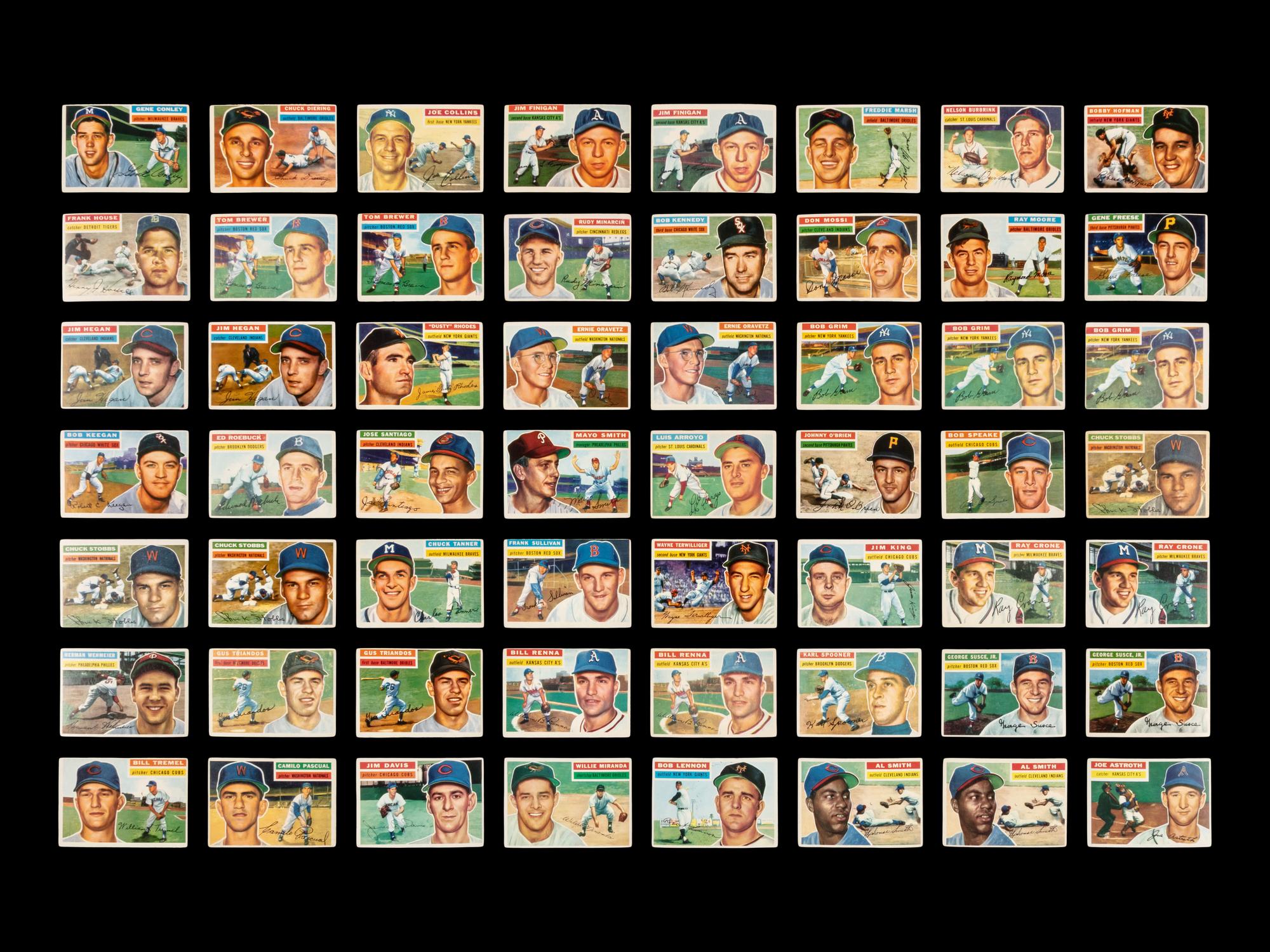 A Collection of 1954-56 Topps and Bowman Baseball Cards (166)