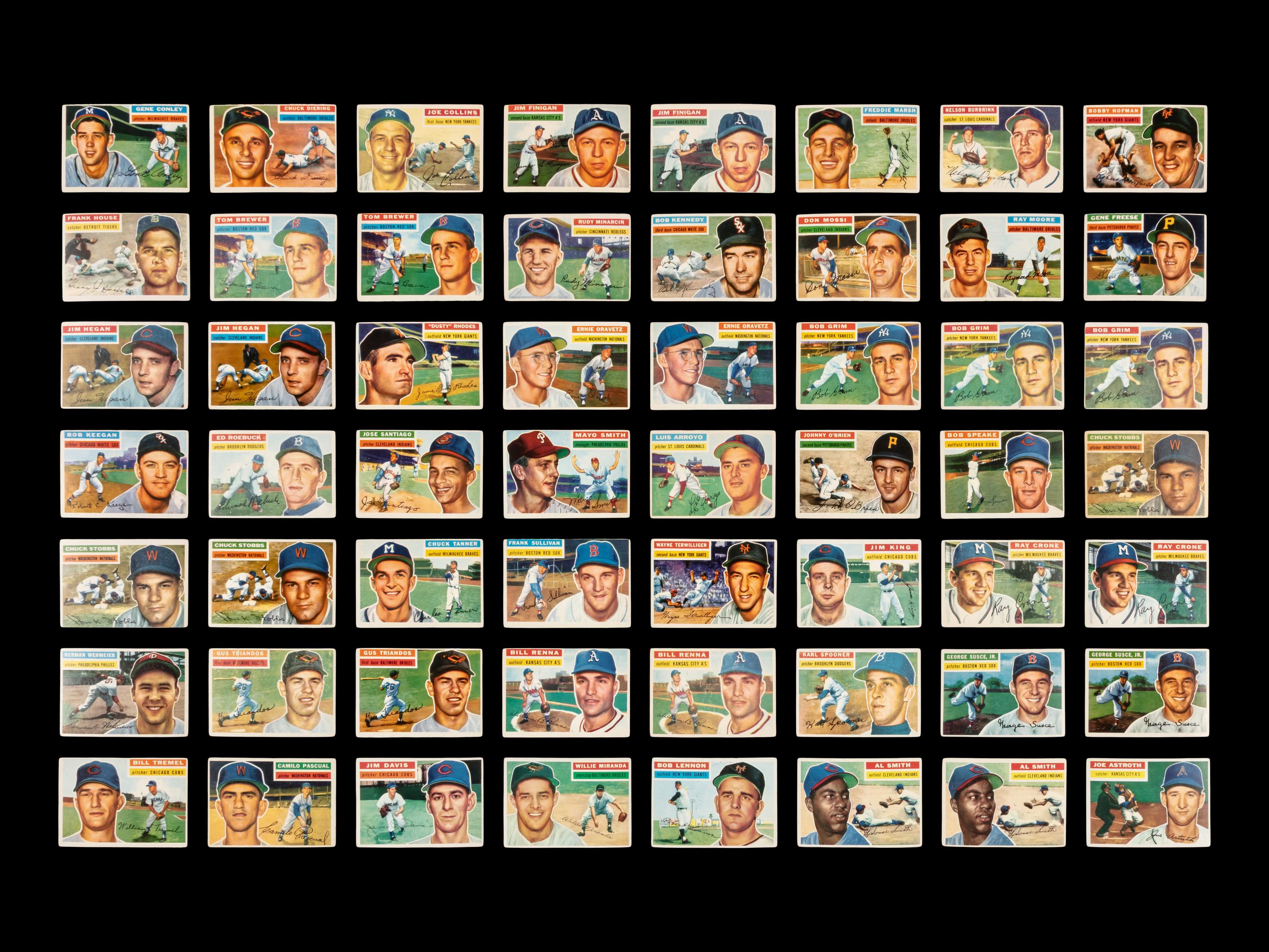 A Collection of 1954-56 Topps and Bowman Baseball Cards (166)