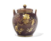 A Wedgwood Glazed and Gilt Decorated Earthenware Covered Potpourri Vase