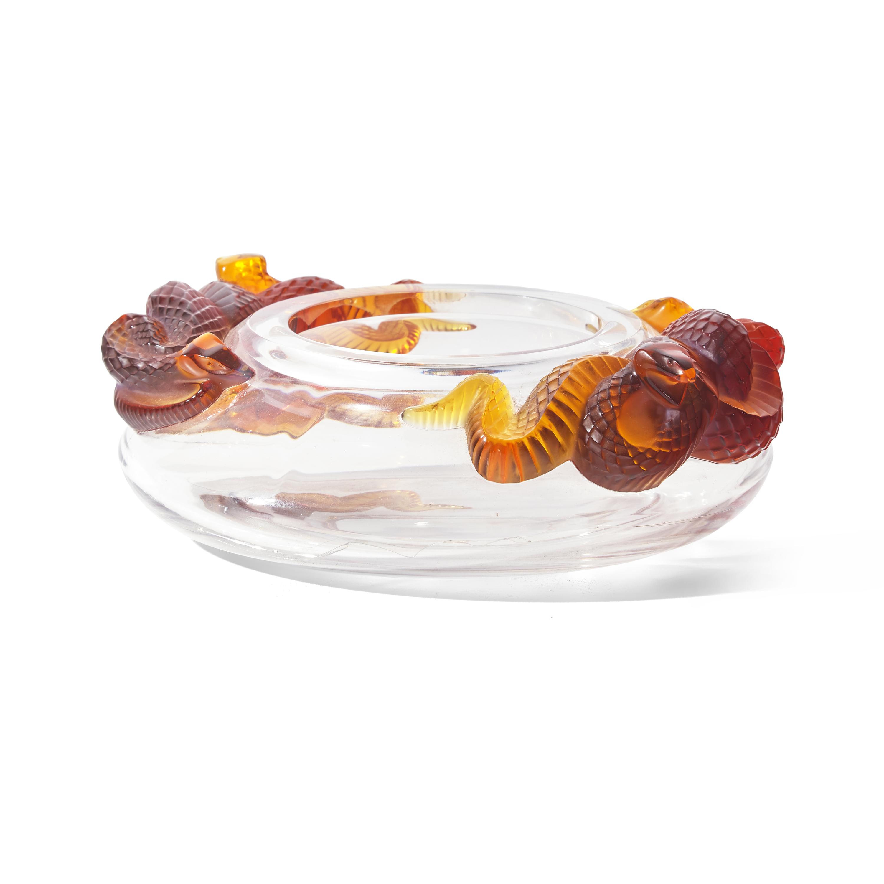 René Lalique (French, 1860–1945) — Serpent bowl