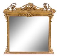 A Victorian Style Giltwood Overmantel Mirror Height 47 1/2 x width 53 inches. — LATE 19TH/EARLY 20TH CENTURY