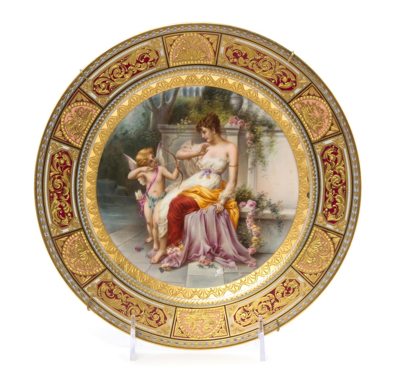 A Royal Vienna Porcelain Cabinet Plate Diameter 9 1/2 inches.