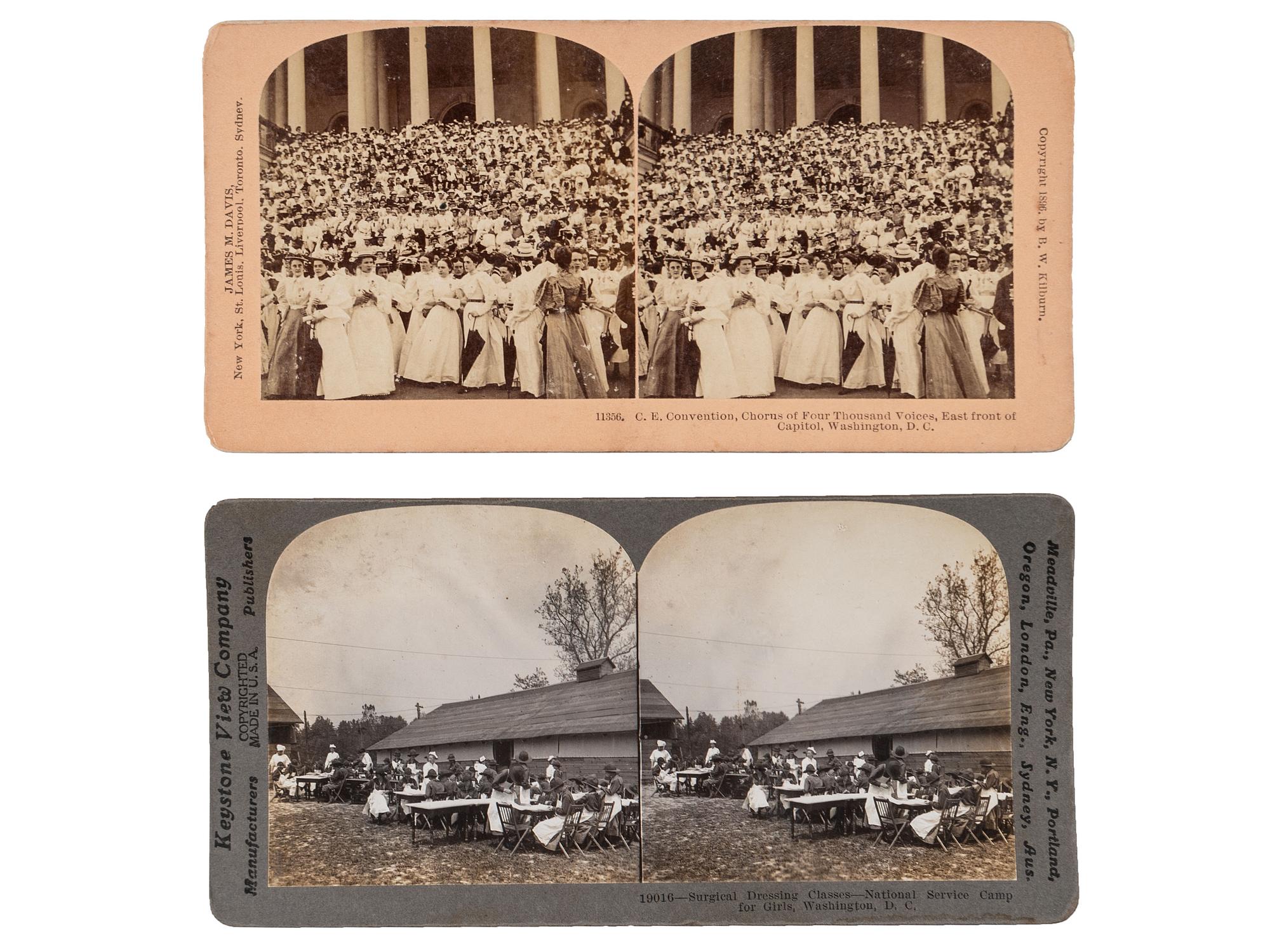 [EARLY PHOTOGRAPHY]. A group of approx. 95 stereoviews highlighted by images of US presidents, views in and around Washington, DC and Mount Vernon, and African American and female subjects.