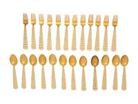 A Set of Danish Enameled Silver-Gilt Flatware Articles