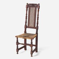 A William & Mary bannister-back and rush seat side chair associated with Francis Marion early 18th century