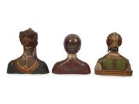 Three Italian Painted and Parcel Gilt Terracotta Busts of Renaissance Women