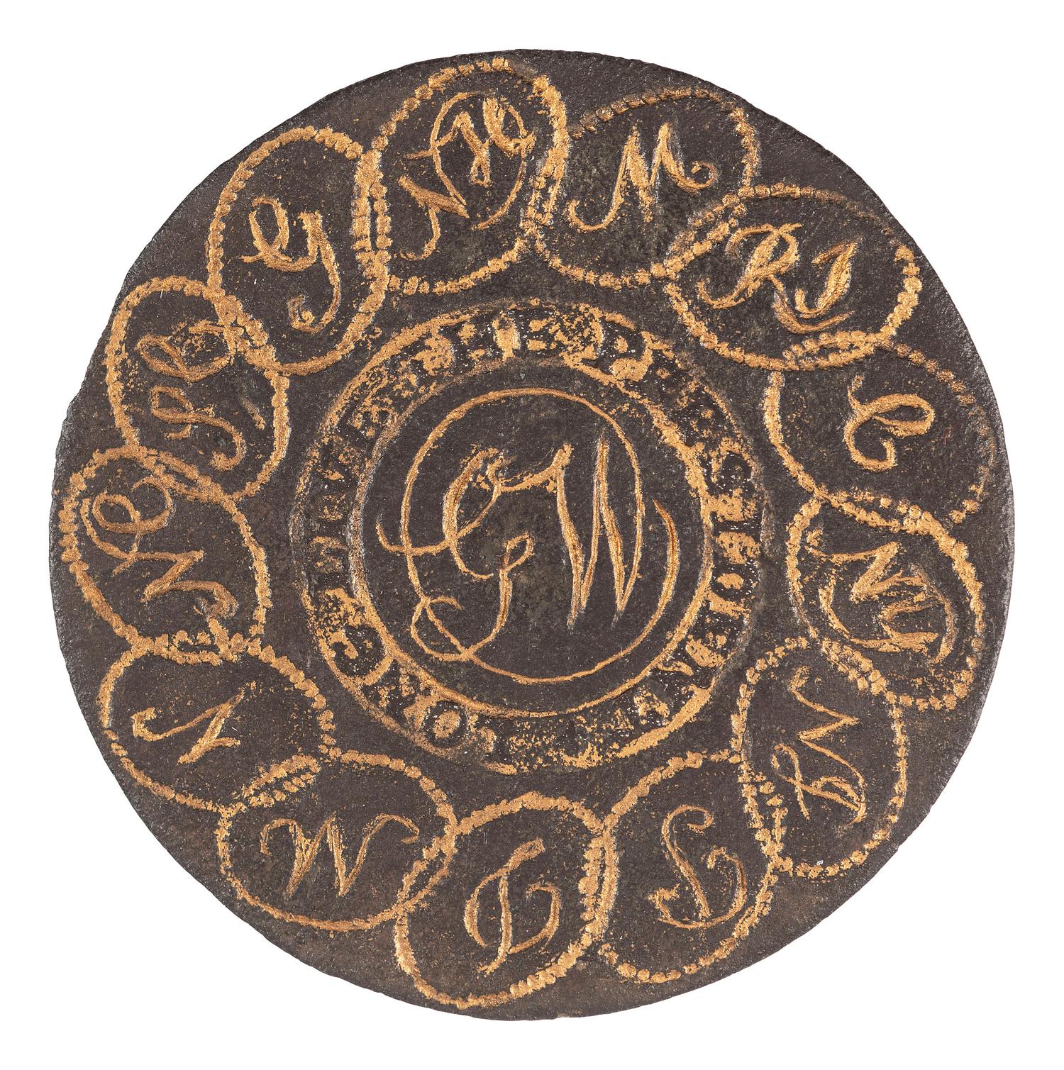 [WASHINGTON, George (1732-1799)]. Long Live the President, "linked states" inaugural button. N.p., 1789.
