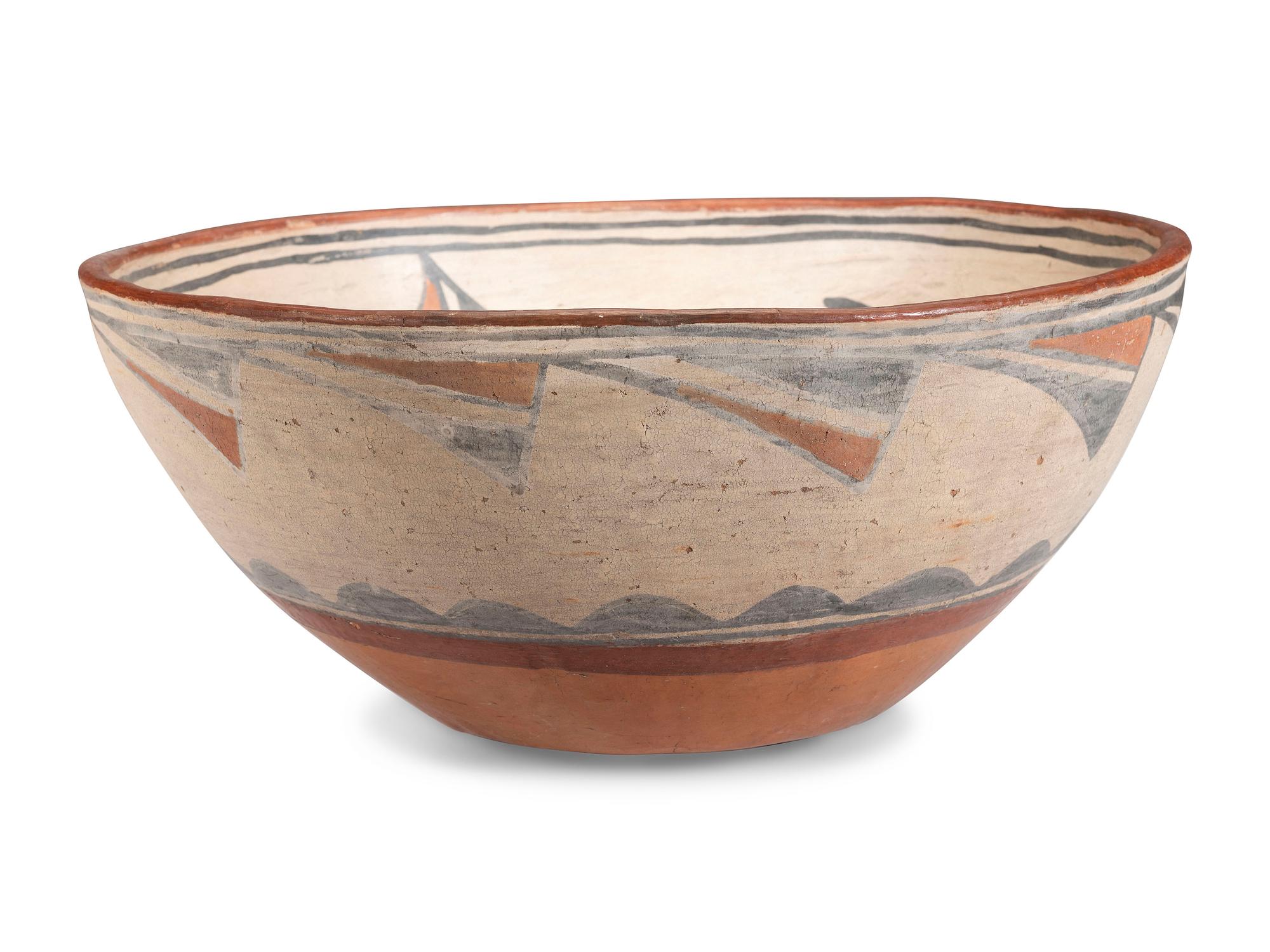 San Ildefonso Polychrome Pottery Bowl