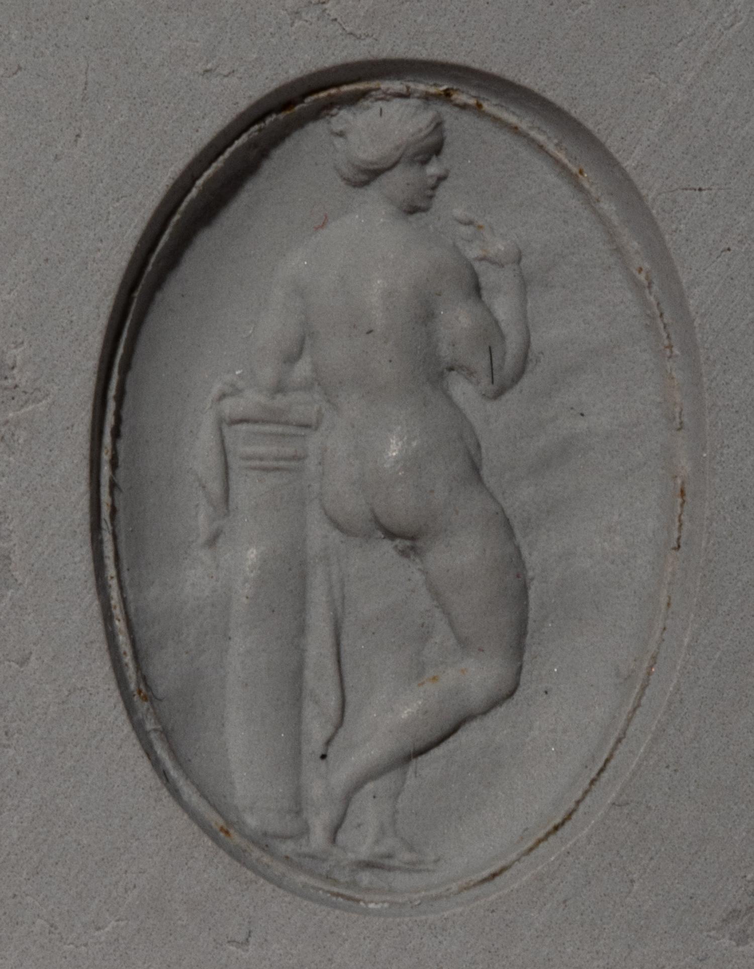 A Neoclassical Gold and Glass-Cast Finger Ring with the Goddess Venus