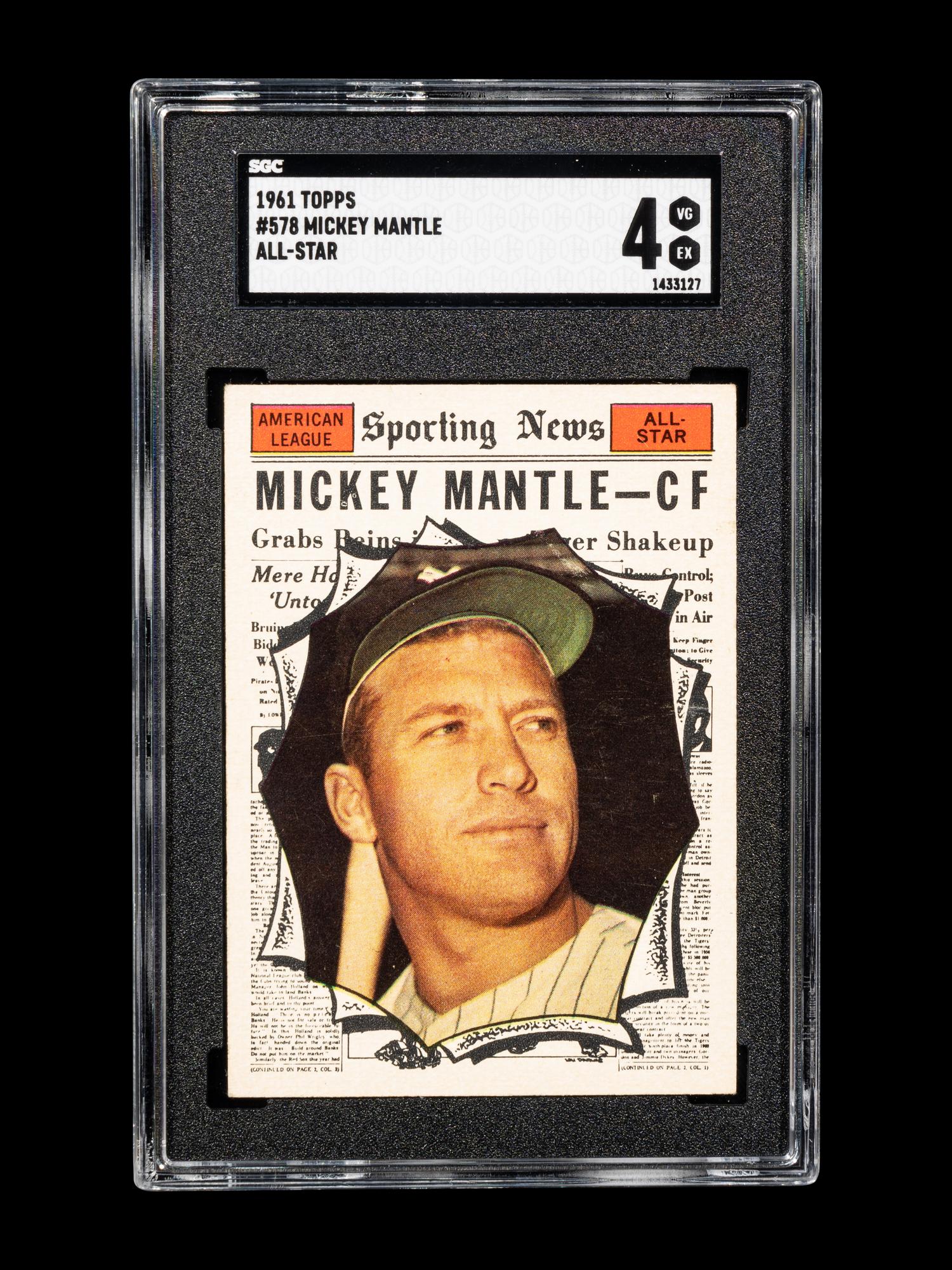 A 1961 Topps Mickey Mantle All-Star Baseball Card No. 578 (SGC 4 VG/EX)