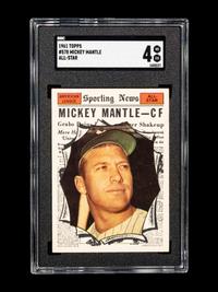 A 1961 Topps Mickey Mantle All-Star Baseball Card No. 578 (SGC 4 VG/EX)
