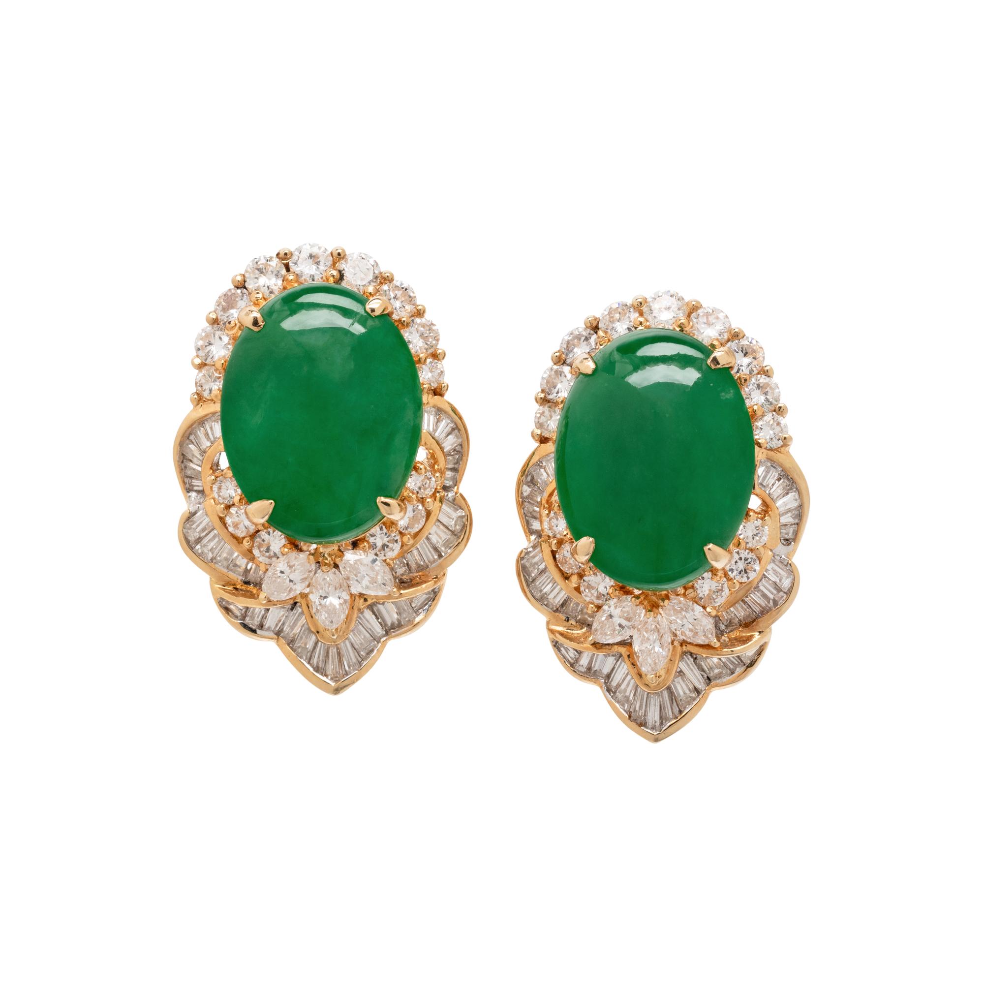 JADE AND DIAMOND EARRINGS