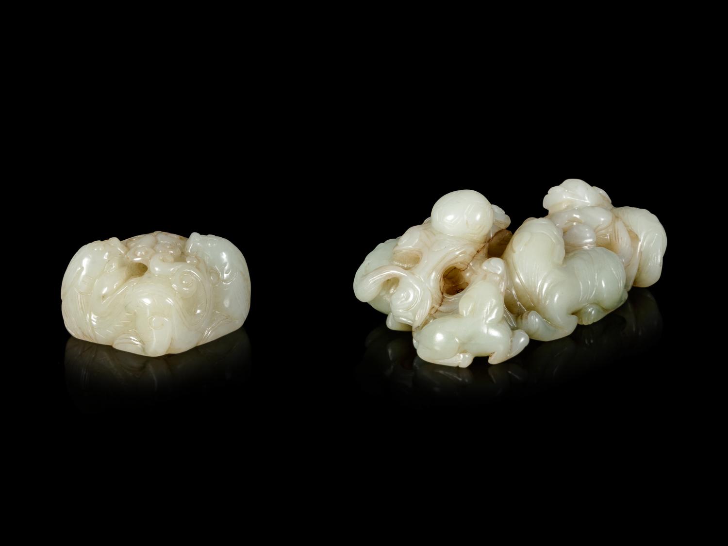 Two Chinese Jade Carvings of Beasts