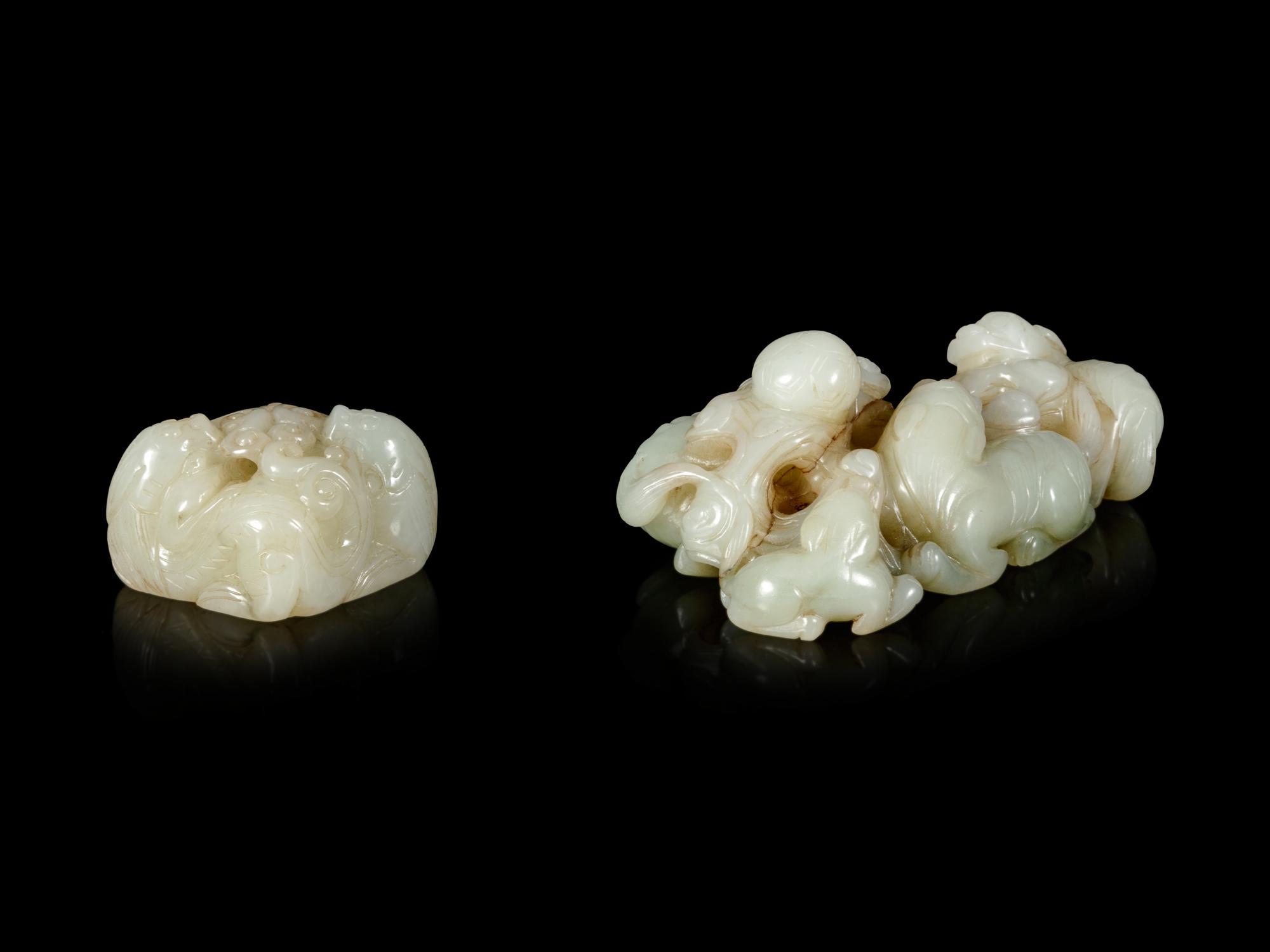 Two Chinese Jade Carvings of Beasts