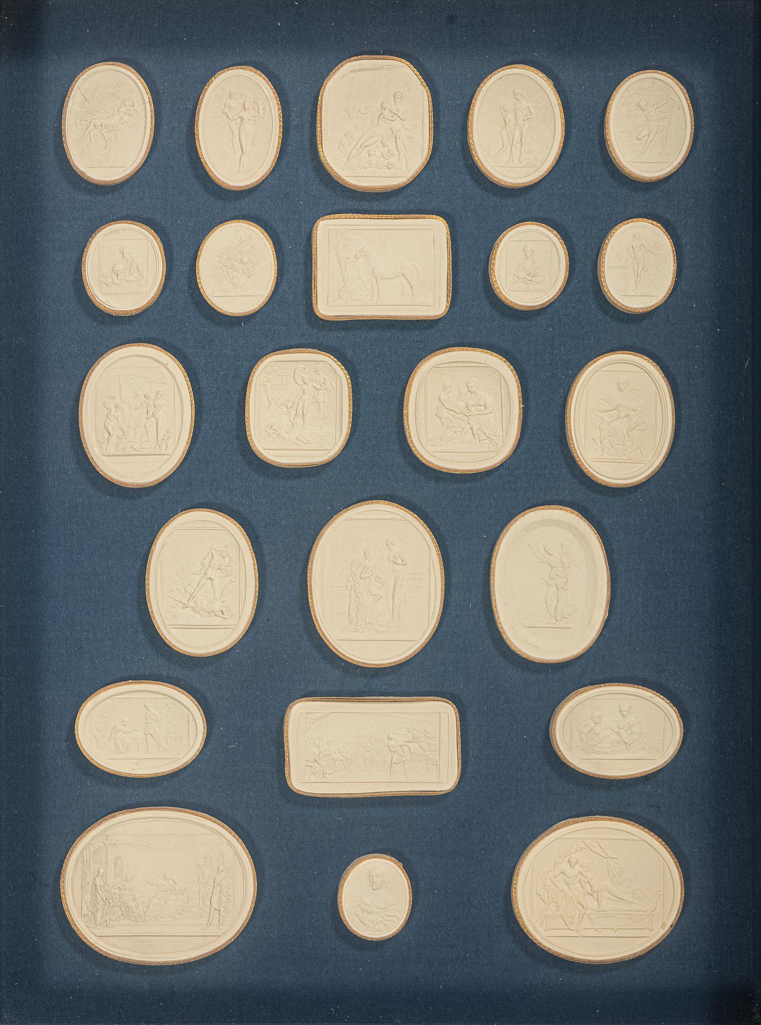 Seven Framed Groups of Grand Tour Plaster Intaglios