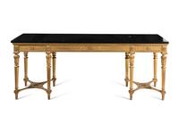 A Louis XVI Style Giltwood Marble-Top Console Table